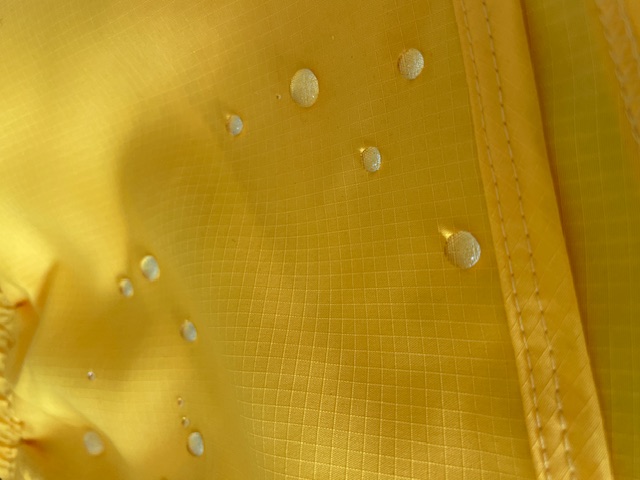 Roberto Lucca men”s swimwear — water drops on Hi-Tech fabric resistant to sea and pool